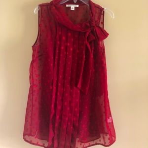 Banana Republic red top with bow